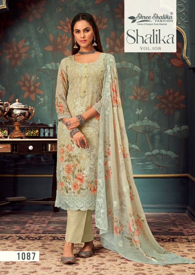 Shree Shalika Vol 108 Embroidery Printed Georgette Suits Wholesale Online
